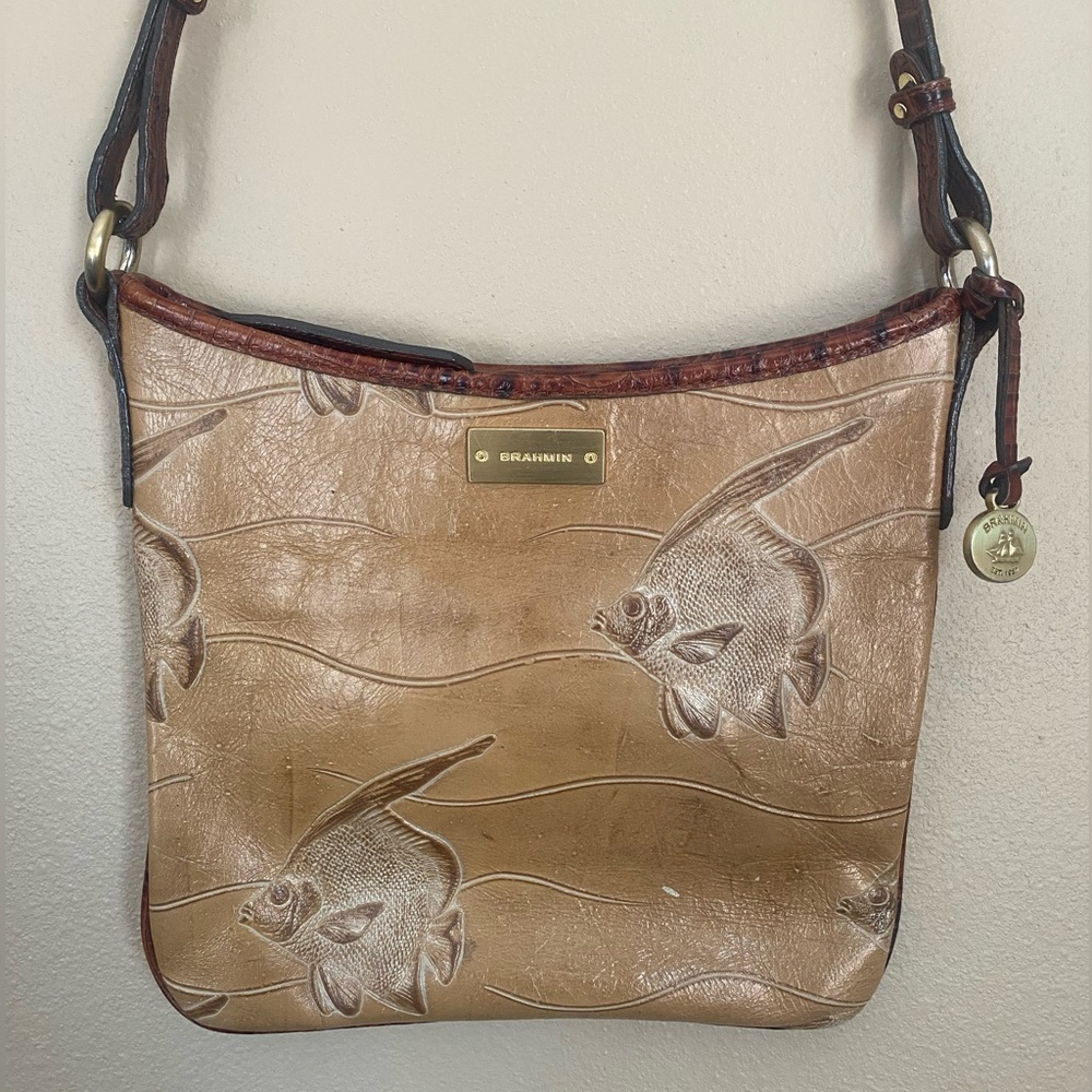 BRAHMIN Palm House Collection - Angel Fish Tan Crossbody